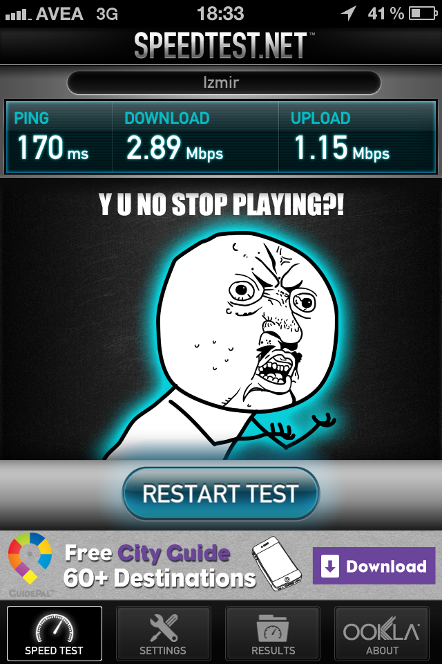  Speed test ilginc ozellik