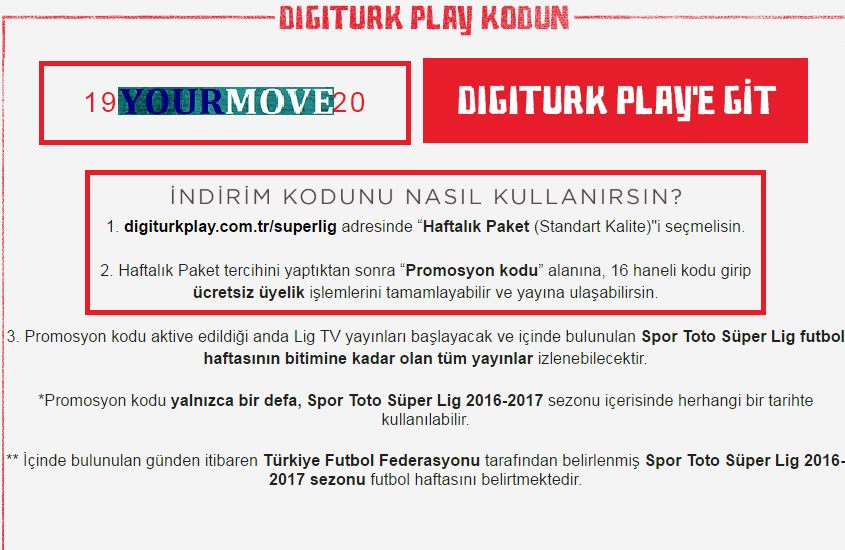 Coca Cola ile Digiturk Play Süper Lig Haftalık Maç Kodu (Resimli Anlatım)