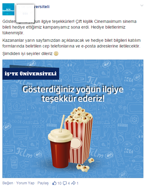  Soruyu bilene çift kişilik cinemaximum bileti hediye [LİMİT DOLDU]