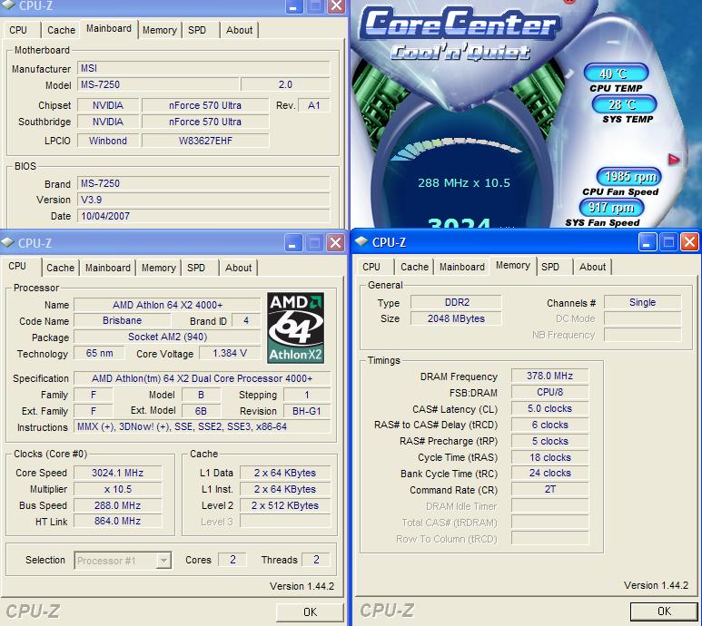  AMD X24000+ Brisbane ve MSI K9N Ultra O/C