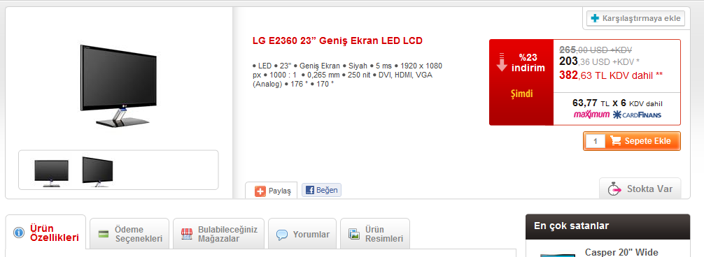  LG E2360V-PN İNCELEME