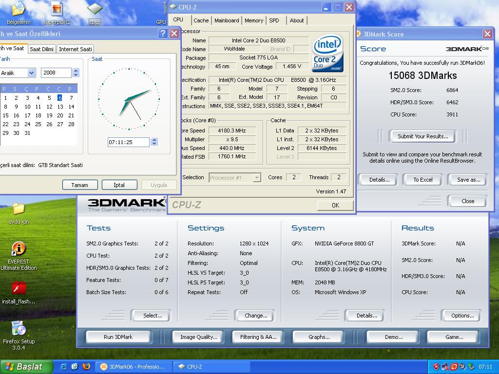  e 8500 overclock p 43 yardım lütfen