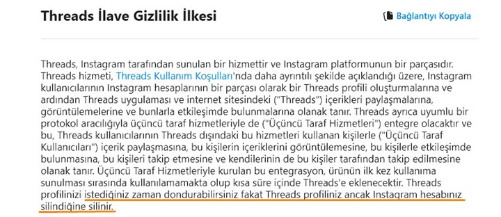 Threads profilinizi silerseniz Instagram hesabınız da silinecek!