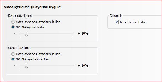  NVIDIA Video Renk Kalitesi Artırma