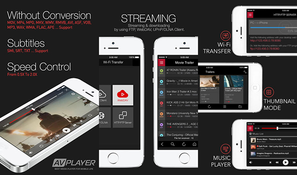 iPhone ve iPod Touch'a özel video uygulaması AVPlayer güncellendi