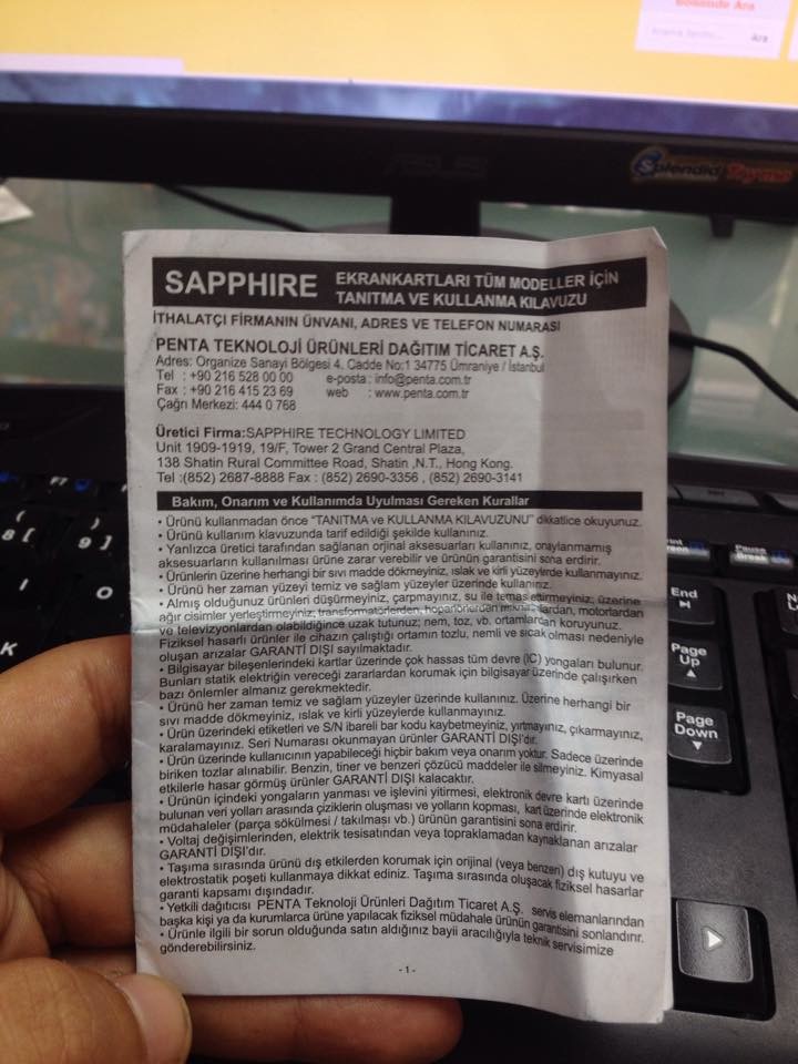  Sapphire Teknik servis ?