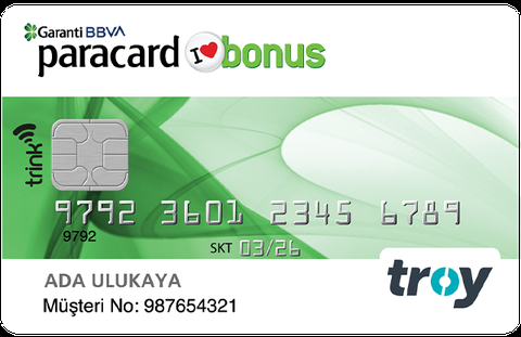 Paracard Bonus Troy 500 TL ve üzeri market harcamalarınıza %20 bonus (Şubat, max 500)