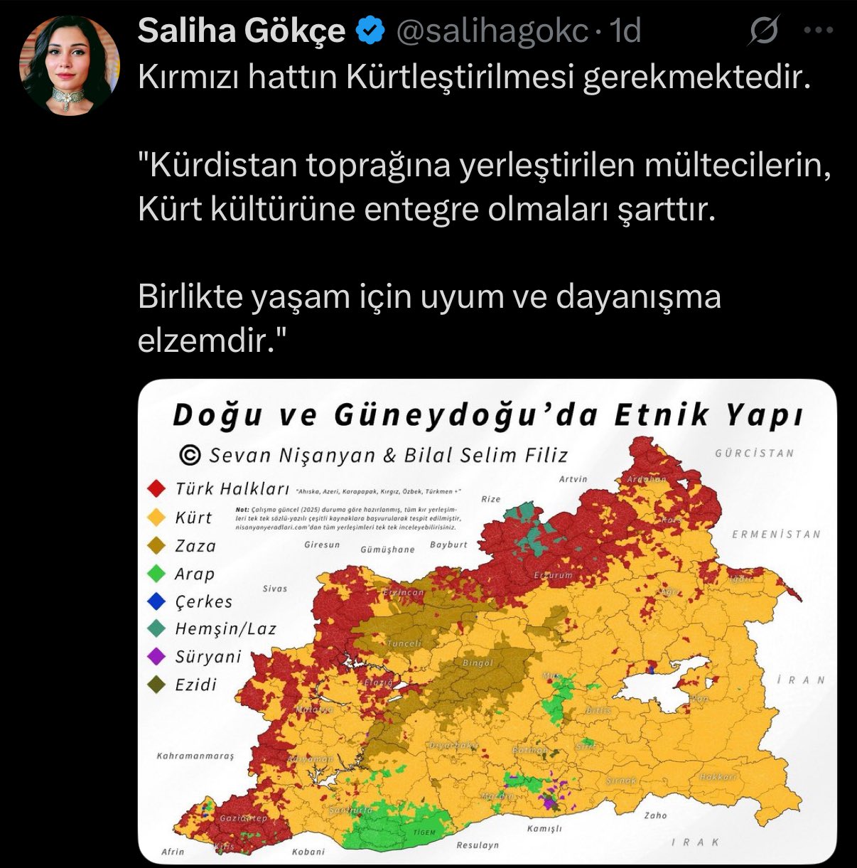 "Barış için Türklerin bölgeleri Kültreştirilmeli, Türkler, kürt kültürüne entegre olmalıdır"