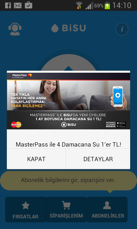  BiSU - 19lt Damacana 1tl (İstanbul ve Ankara)