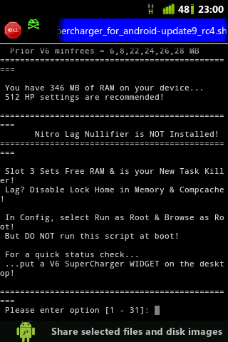  Android'de boş ram miktarını arttırma (XDA - SuperCharger V6 )