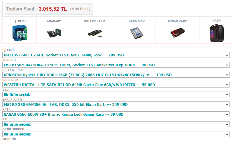  Skylake DDR4 sistem önerisi