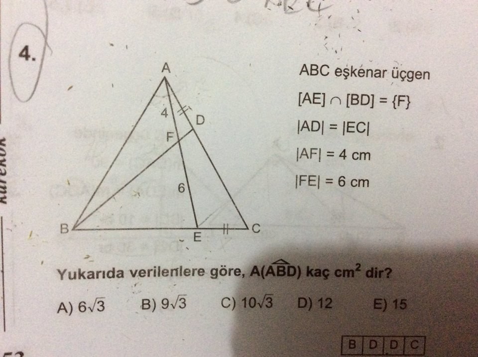 benzerlik ve alan sorusu