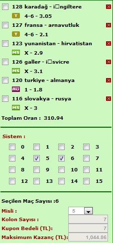  6 maç, riskli kupon(sayılır, yorum bekliyorum)