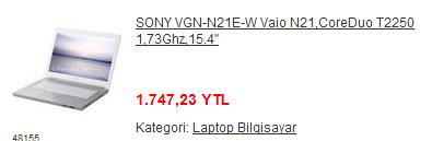  -_-En Çok Satılan Dizüstü Bilgisayarlar (bazı internet mağazalarında)-_-