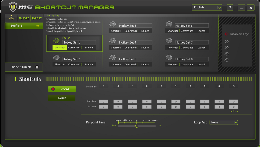  MSI Shortcut Manager