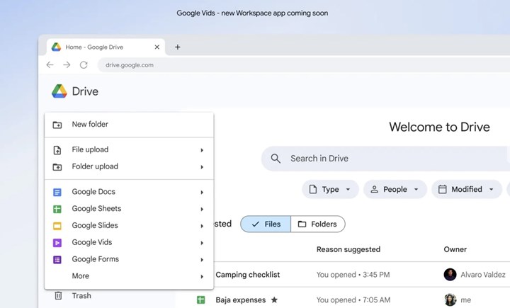 Google, Workspace için yeni yapay zeka destekli video oluşturma platformu Google Vids'i tanıttı