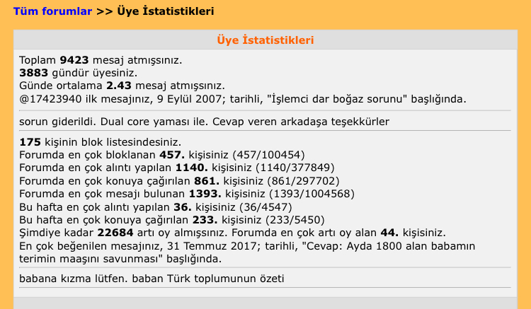 Herkes Forumda Kaç MESAJI Var Yazsın... [Gövde Gösterisi]