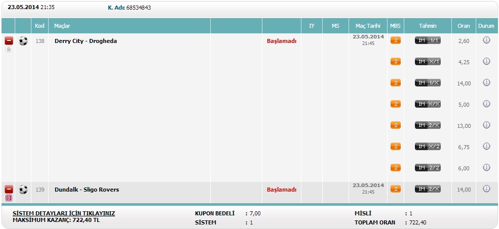  Arkadaslar yeni bir sistem test ediyorum (gercek parayla oynanmıcak)