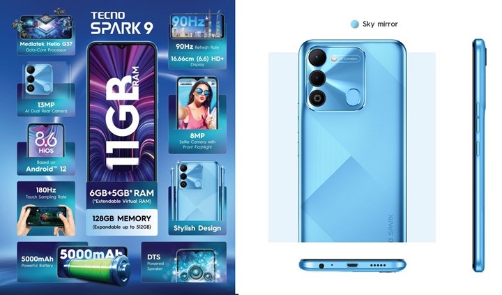 Tecno Spark 9, serinin en uygun fiyatlısı olacak