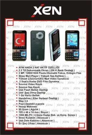 XEN çift hatlı cep telefonu (YENİ) - 650 YTL