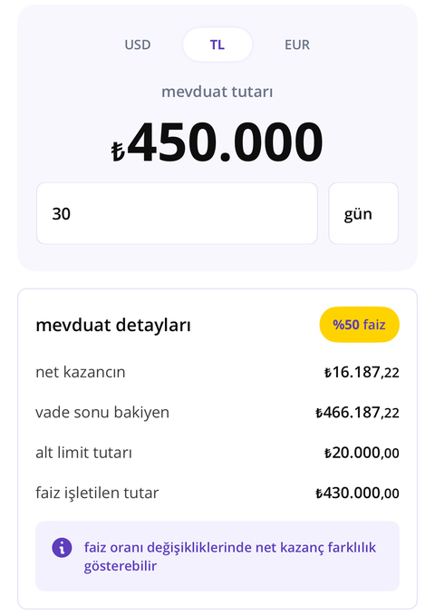 GETİR FİNANS - %52 günlük faiz - Aidatsız kk - 350 getirpara