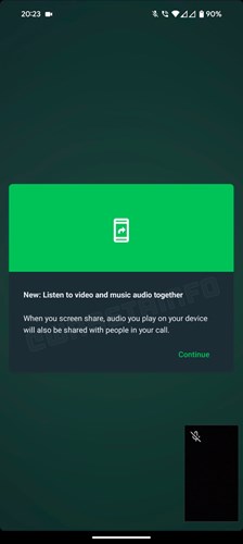 WhatsApp ekran paylaşımı sırasında artık video ve müzik sesi bir arada dinlenebilece