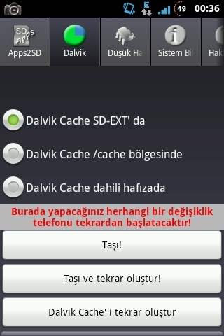  Tek adımda ext2 alanı ve swap alanı yaratmak.