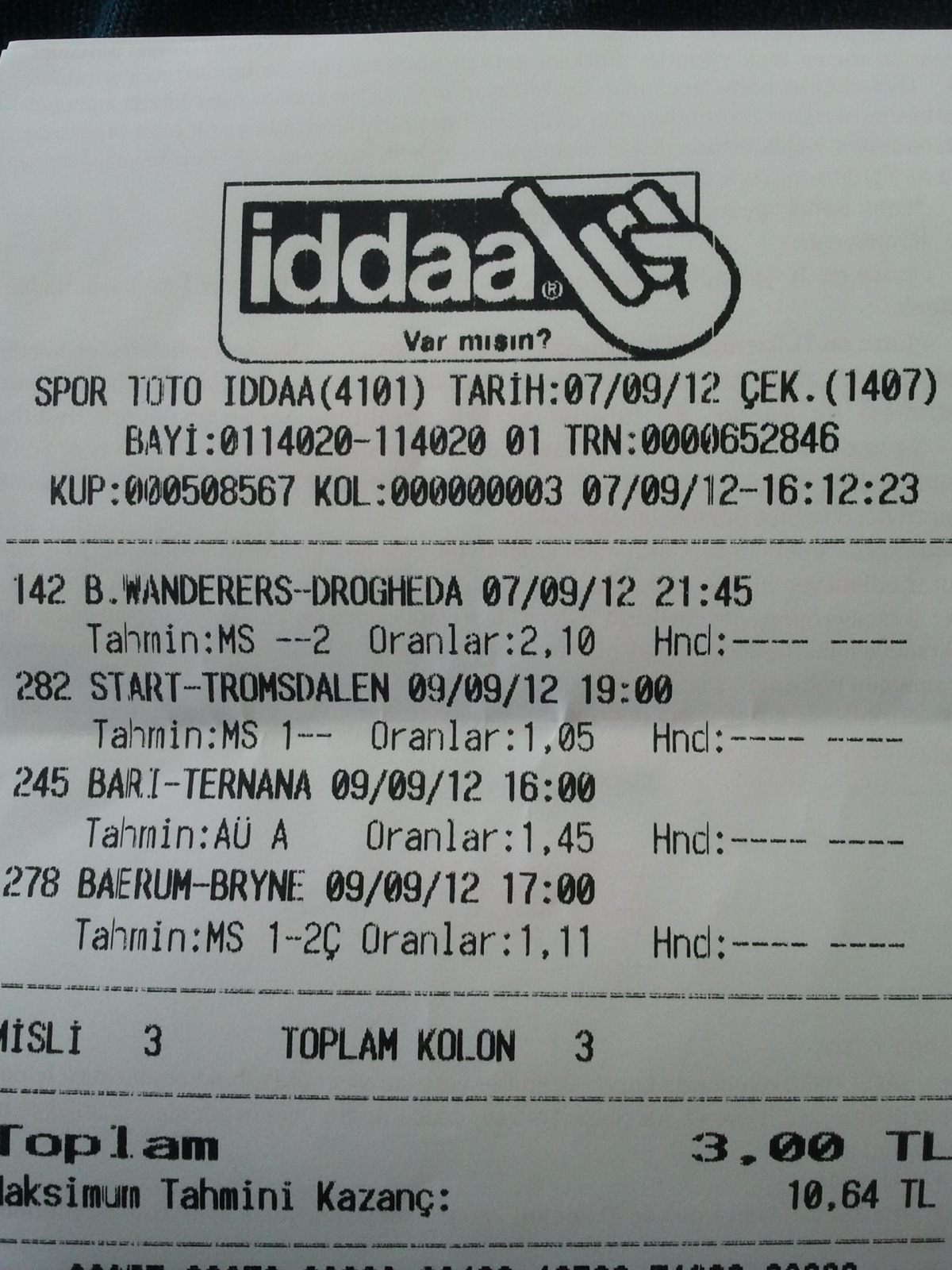  Tutmazsa iddaayı bırakıyorum her kuponda drogheda'ya verdim