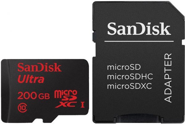 Sıfır Sandisk Ultra Micro SD 90MB/s C10 200GB Hafıza Kartı