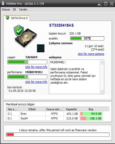  Yeni HDD'de Ömür %55 Yazıyor.. HDD LİFE programı ile