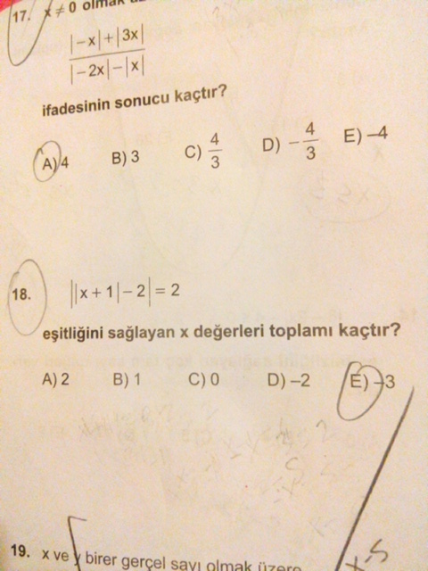  mat 1 mutlak değer soruları