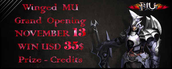 Winged MUO | x1500 | Free 500 Credits + 5 WINNERS $35 USD | Beginner Bonus | OPENS 13 NOVEMBER
