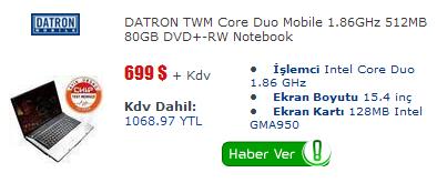  -_-En Çok Satılan Dizüstü Bilgisayarlar (bazı internet mağazalarında)-_-