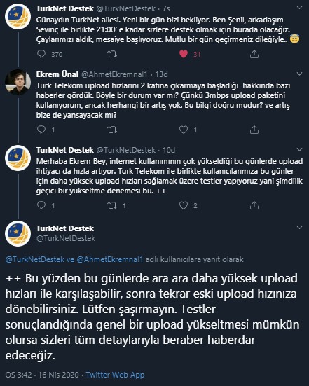 Türknet kullanıcısıym Upload hızım arttı 