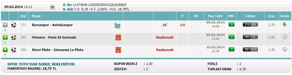  Beyler yuksek oranli maclar lazim