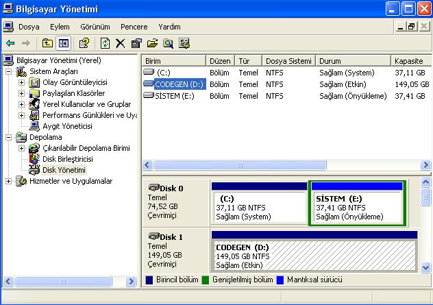  HARİCİ DİSKİM YEREL DİSK OLARAK GÖRÜNÜYO