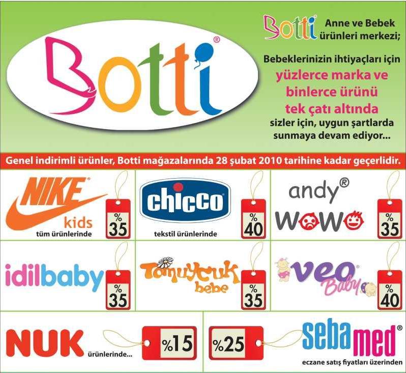 BOTTİ BEBEK ANKARA MAĞAZALARINDA 70�e VARAN İNDİRİMLER&hellip;Nike,Chicco