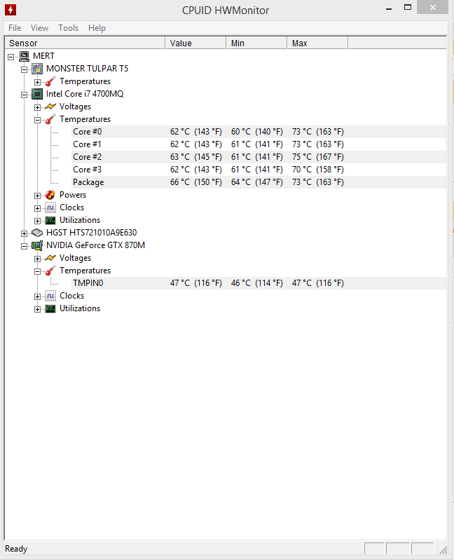  i7 4700MQ çok mu ısınıyor, macunlarda sorun var sanırım