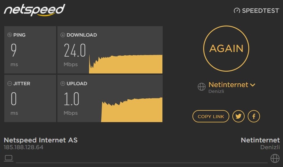 Netspeed internet deneyimim (speedtest sonuçları içeride :) )
