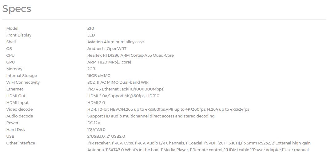 Zidoo Z9S , Z10 , Z1000 ve UHD 2000 HDR Media Player Kullanıcıları ( Realtek 1296 Chipsetli )