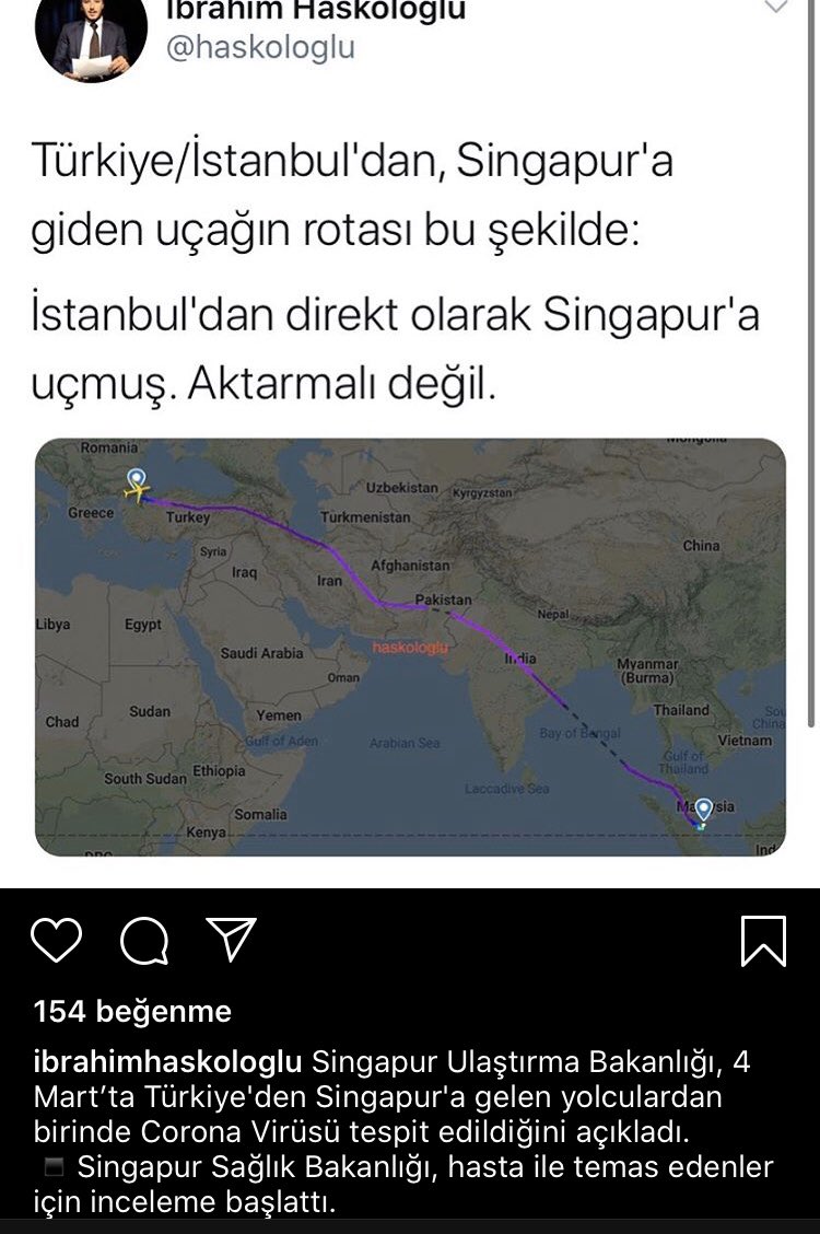 THY uçağı ile Türkiye’den Singapur’a giden yolcu için koronavirüs teşhisi konuldu!