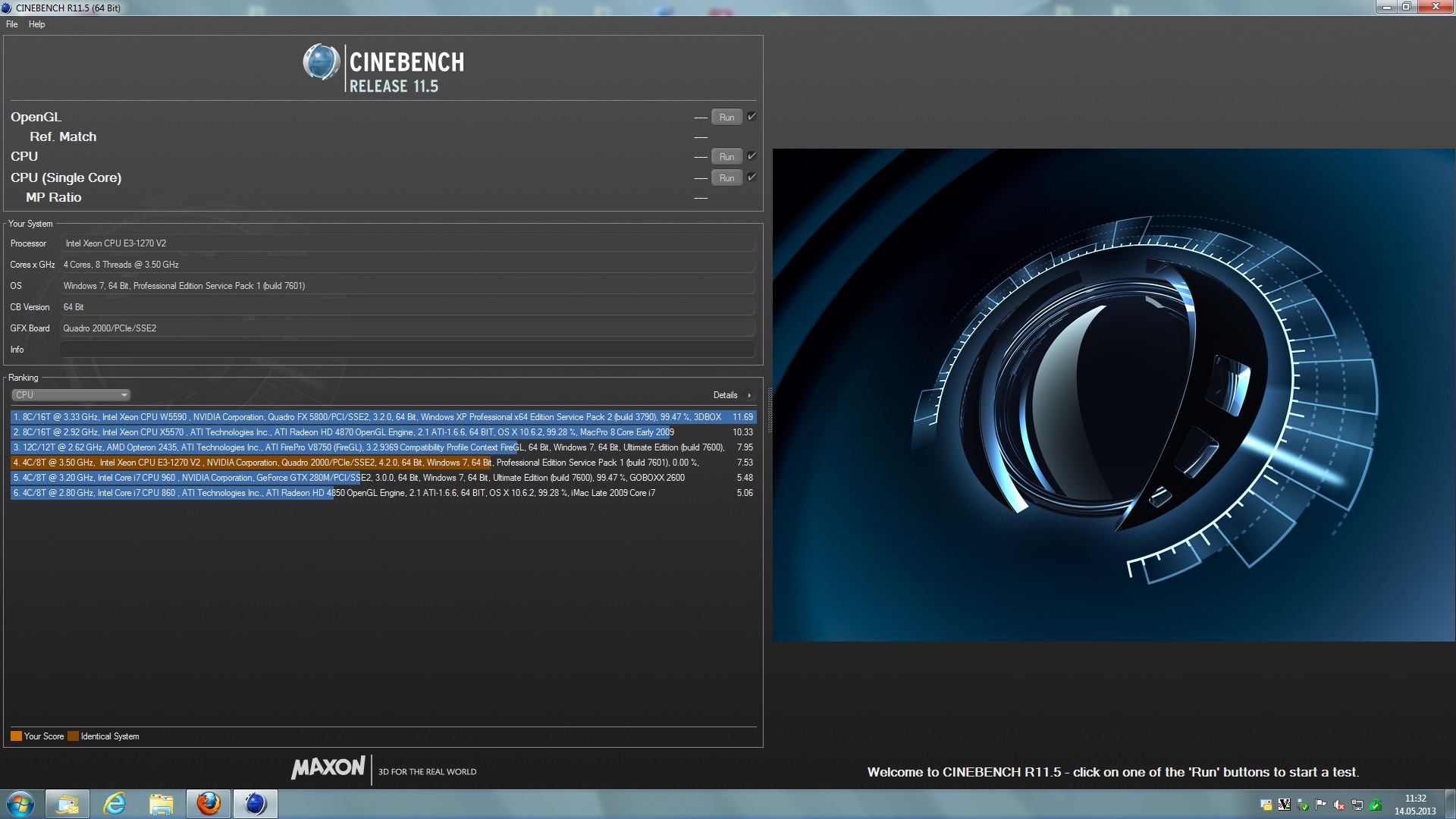  Cinebench R11.5 x64 ( İşlemcisine Güvenen Buraya ) :D