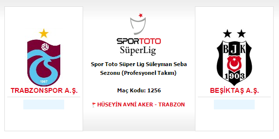  STSL Süleyman Seba Sezonu 29. Hafta Trabzonspor-Beşiktaş 03.05.2015 19.00