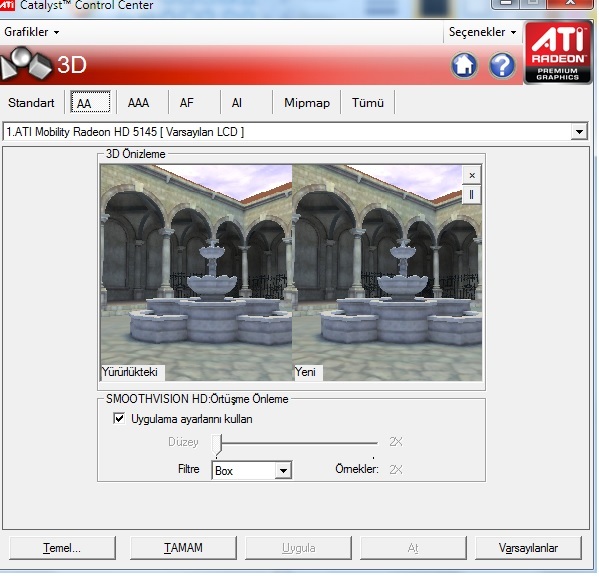  Ati Ekran kartı 3D ayarları LÜTFEN YARDIM