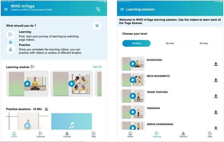 Dünya Sağlık Örgütü yoga uygulaması yayınladı