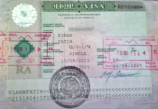  Ermenistan Vizesi ve Türk Pasaportu ile Ermenistan Sınır Geçişi