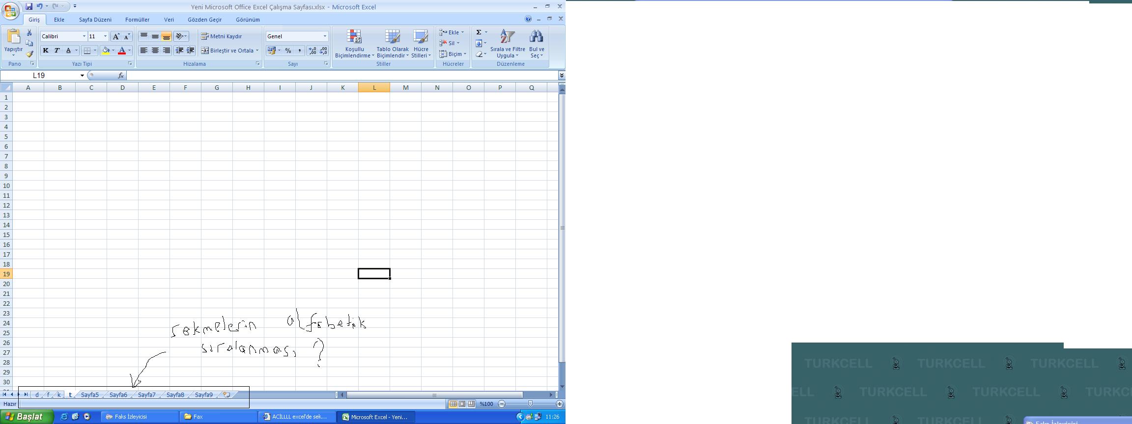  ACİLLLL excel'de sekmeleri alfabetik sıralama