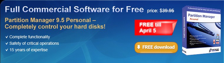  PARAGON Partition manager 9.5 PERSONAL - TAM SÜRÜM