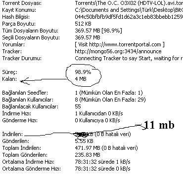  torrent %98 de günlerdir bekliyor