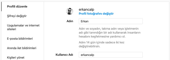 Instagram kullanıcı adı değiştirme nasıl yapılır?